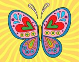 Dibujo Mandala mariposa pintado por mar13