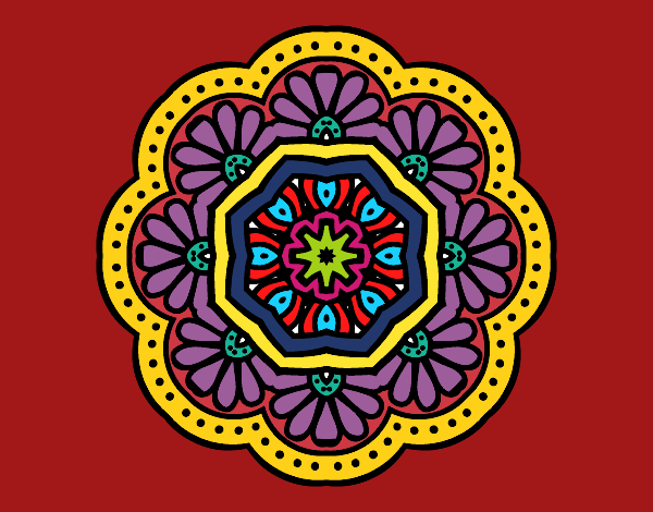 Dibujo Mandala mosaico modernista pintado por kargu