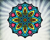 Dibujo Mandala simetría sencilla pintado por BFFLOVE