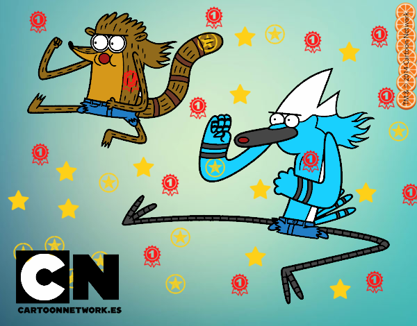 Mordecai y Rigby karatekas