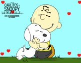 Snoopy y Carlitos abrazados