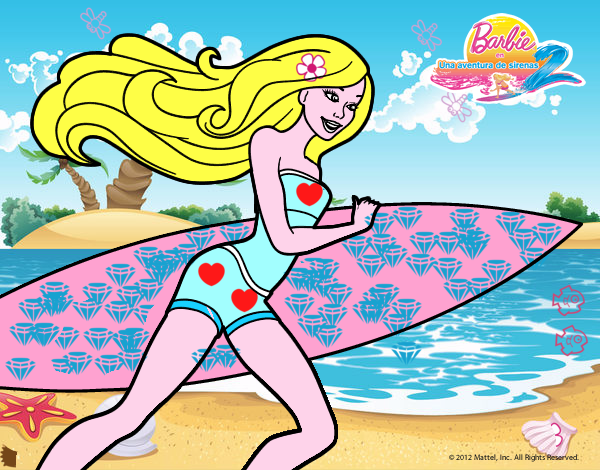 Barbie corre al agua