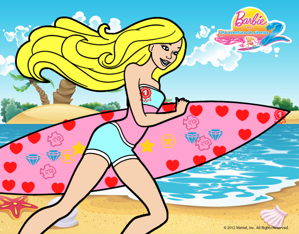 Barbie corre al agua