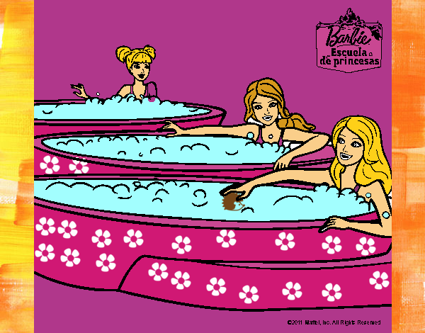 Barbie y sus amigas en el jacuzzi