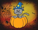 Dibujo Gatito de Halloween pintado por rici