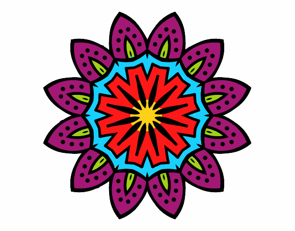 Dibujo Mandala con pétalos pintado por JC2016