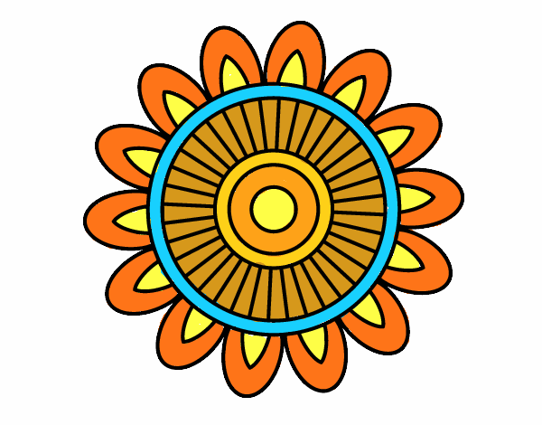 Dibujo Mandala solar pintado por JC2016