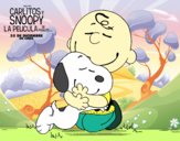 Snoopy y Carlitos abrazados