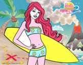 Barbie con tabla de surf