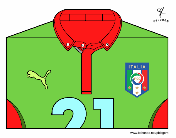 Camiseta del mundial de fútbol 2014 de Italia