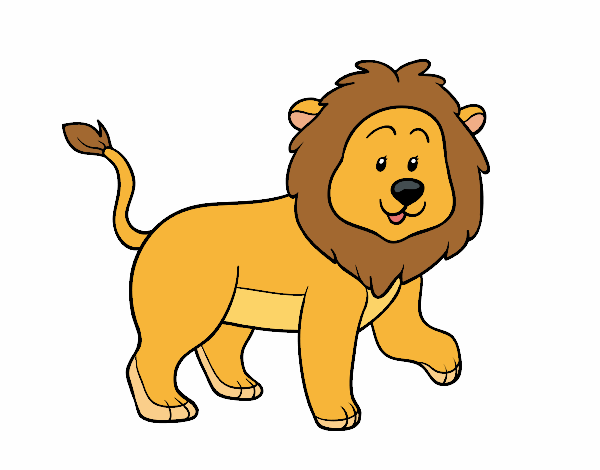 Dibujo León adulto pintado por Lamar