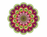 Dibujo Mandala flor y hojas pintado por Kristal91