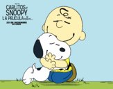 Snoopy y Carlitos abrazados