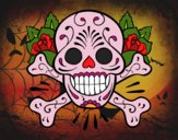 Dibujo Tatuaje de calavera pintado por evaglam