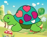 Tortuga con corazones