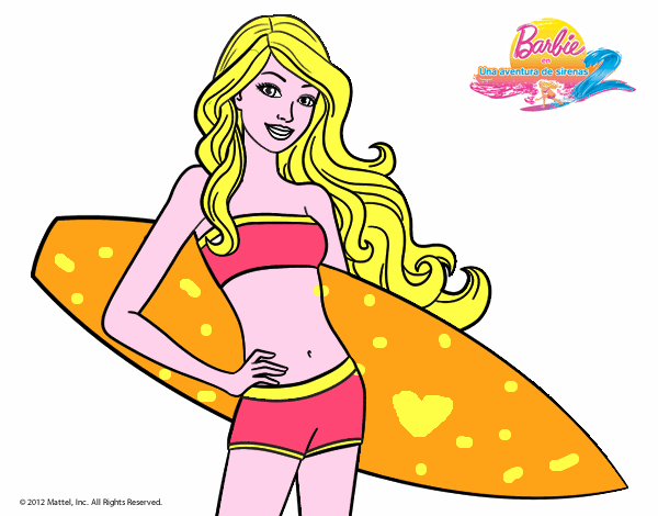 Barbie con tabla de surf