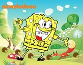 Bob Esponja saludando