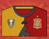 Dibujo Camiseta del mundial de fútbol 2014 de España pintado por santi2006