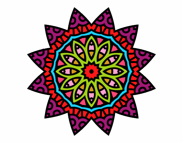 Dibujo Mandala estrella pintado por JC2016