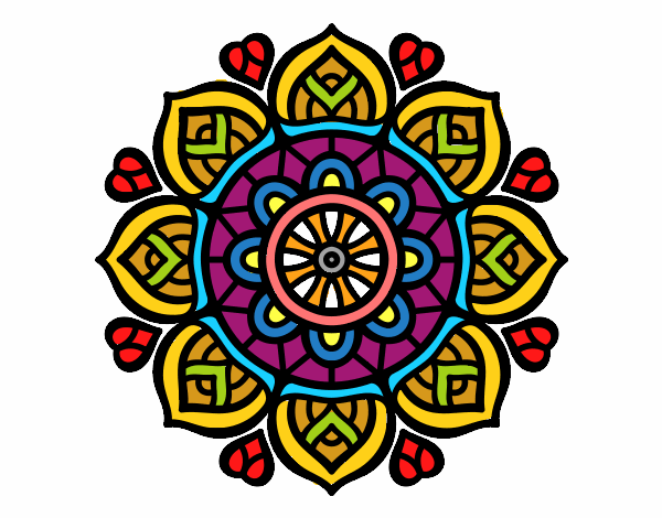 Dibujo Mandala para la concentración mental pintado por JC2016