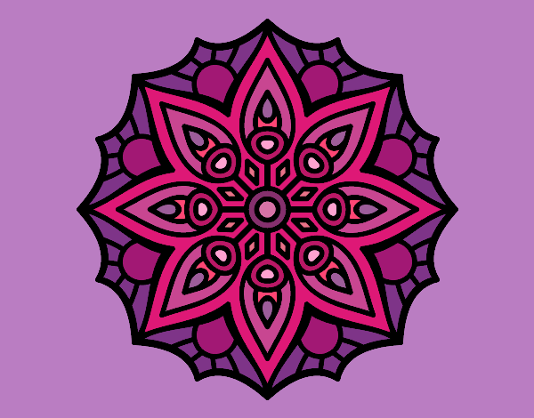 Dibujo Mandala simetría sencilla pintado por Azareth