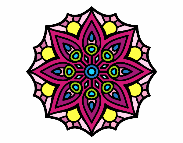 Dibujo Mandala simetría sencilla pintado por anyela31