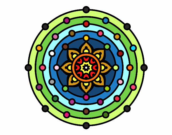 Dibujo Mandala sistema solar pintado por malerica