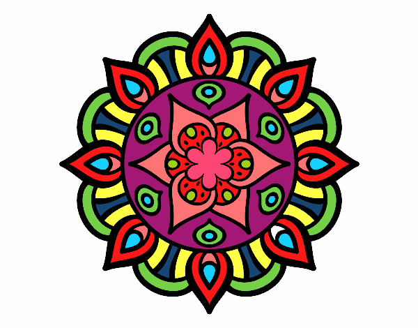 Dibujo Mandala vida vegetal pintado por malerica