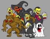 Dibujo Monstruos de Halloween pintado por eliusss