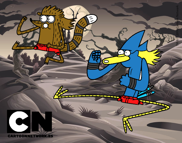 Mordecai y Rigby karatekas