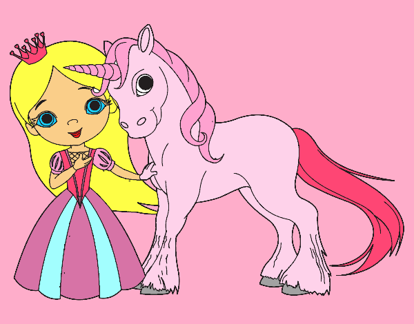 Princesa y unicornio