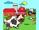 Vaca en la granja