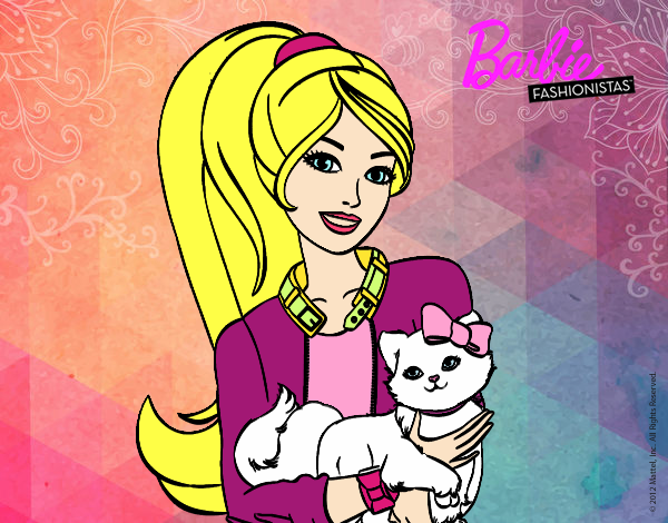 Barbie con su linda gatita