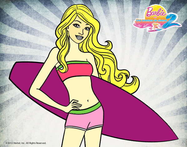 Barbie con tabla de surf