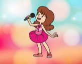 Estrella del pop cantando