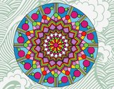 Dibujo Mandala flor con círculos pintado por anamabelam