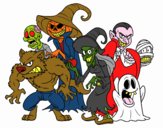 Dibujo Monstruos de Halloween pintado por mochiangel