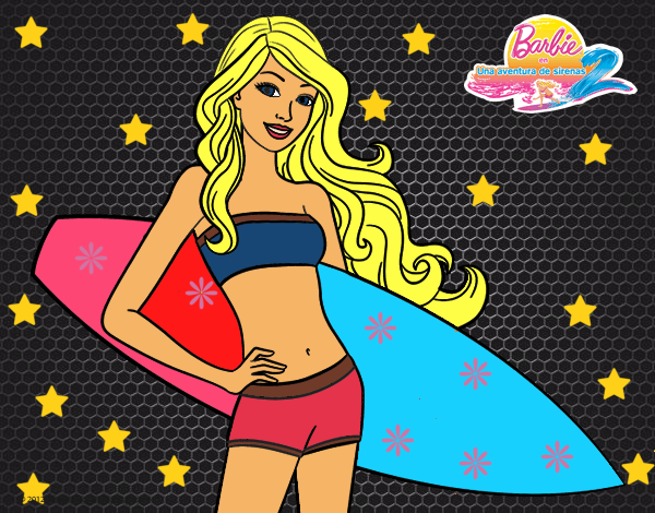 Barbie con tabla de surf