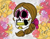 Calavera mejicana con trenza