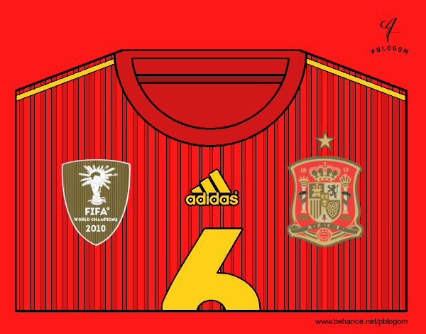 Camiseta del mundial de fútbol 2014 de España