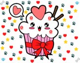 Cupcake kawaii con lazo