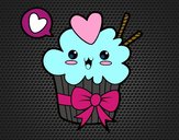 Cupcake kawaii con lazo