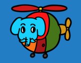 Helióptero con elefante