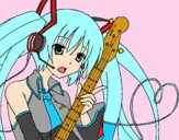 Miku con guitarra