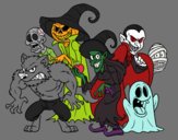 Dibujo Monstruos de Halloween pintado por enrique13