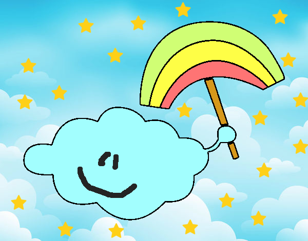 Dibujo Nube con arcoiris pintado por Lucia626