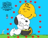 Snoopy y Carlitos abrazados