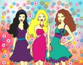 Barbie y sus amigas vestidas de fiesta