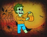 Dibujo Disfraz de zombie de Halloween pintado por dandanhooo