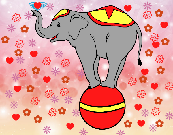 Dibujo Elefante equilibrista pintado por MARTICANTI